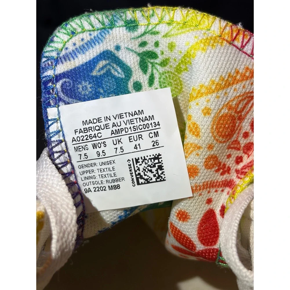 Converse Chuck Taylor All Star Lift Pride Rainbow Platform Sneakers A02264C 9.5 - Picture 4 of 13